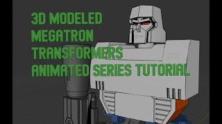 2D Animation Simulation How To Transformers MEGATRON 3D Model - Blender Line Art Modifier