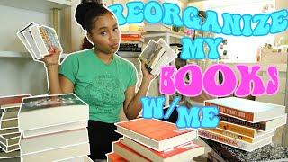 Reorganize my bookshelf with me  (bookshelf organization + tour)