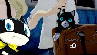 Morgana being pet on the Train! But it's close up!