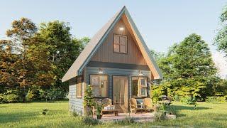 Beautiful Tiny House with Bedroom Loft Design Idea 4x4 Meters (16 Sqm) ( 170 Sqft )