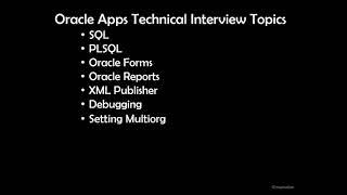 Oracle Apps Technical interview