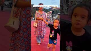 Mela with small baby #Shorts #littleglove #funny