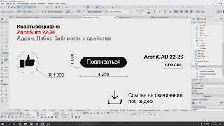 Квартирография в  ArchiCAD 22-26, ZoneSum105