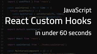 React Custom Hooks under 60 seconds #Shorts