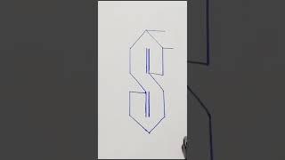 3D Letter ''S'' Drawing #drawing #3d #creative || #shorts #shortsfeed