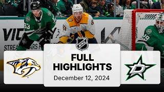 NHL Highlights | Predators vs. Stars | December 12, 2024