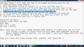 Mortal Kombat Komplete edition game lag fix or any other PC games work 100%!!