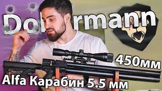 PCP Alfa Dobermann Карабин 5.5 мм (450 мм, полигональные нарезы) видео обзор