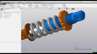 Видеоуроки Компас 3D V17 Создание анимации сжатия-растяжения пружины амортизатора