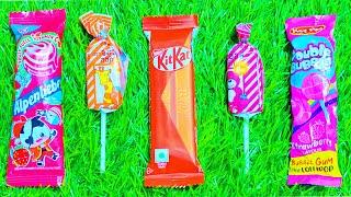 Satisfying video Asmr lollipops candy and chocolate gummy candy unboxing video Asmr