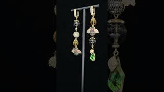 Unique Gold Bee & Smoky Quartz Earrings – Quirky Hexagon Jewelry