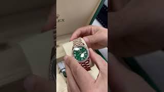 Rolex Day Date with Green Aventurine Diamond Dial in 18k Everose Gold #Watch #Unboxing 128345RBR