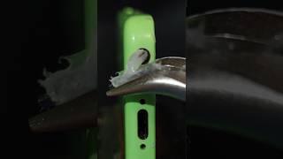 Test: Cleaning iPhone charging Port with hot glue and compressed air  #asmr #satisfying