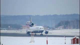 Lufthansa Cargo MD-11F D-ALCG takeoff (KJA / UNKL)