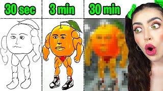 Drawing UDIN DIN DIN DUN in 30 sec, 3 min, 30 min!! (ITALIAN BRAINROT Long Slide Game)