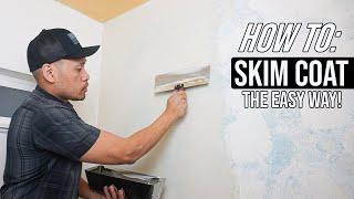 How To Skim Coat A Wall The Easy Way! Tutorial DIY For Beginners!