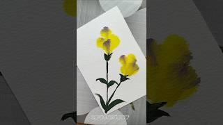 super easy one stroke yellow flowers #onestrokepainting #flowerpainting #art #shorts