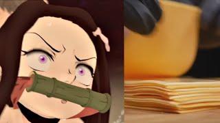 nezuko, cheese slap meme