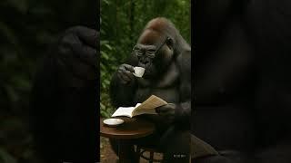 Gorilla's Sophisticated Morning Routine Will Blow Your Mind. Jungle Gossip #livingthedream