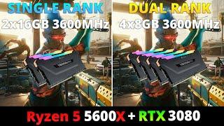 RAM Single Rank vs Dual Rank  - Ryzen 5 5600x + RTX 3080 10 Games 1080p and 1440p