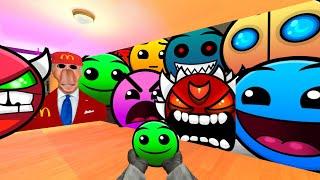 Saving Baby GreenFace From Geometry Dash Emoji, Lobotomy Dash And Aughhh Family Nextbot Gmod