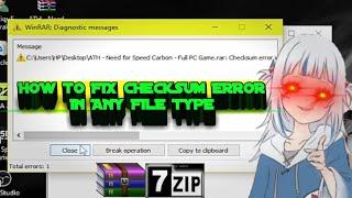 How to fix checksum error in window  xp, 7 and 10 | #winrar #7zip #extraction