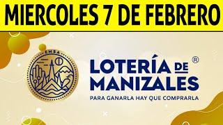 Resultados Lotería de MANIZALES del Miércoles 7 de Febrero de 2024  PREMIO MAYOR 