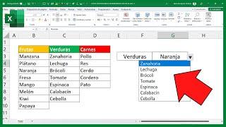 Cómo Crear LISTAS DESPLEGABLES DEPENDIENTES en EXCEL de manera Fácil[Validación de Datos en Excel]