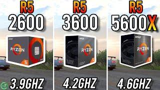 Ryzen 5 2600 vs Ryzen 5 3600 vs Ryzen 5 5600X