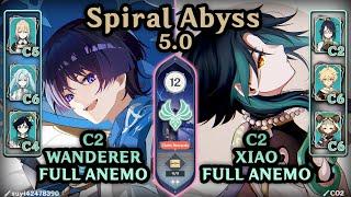 ANEMO ONLY Wanderer & Xiao Teams!!! | Spiral Abyss 4.8~5.0 (F12 - 9*) | Genshin Impact