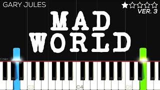 Mad World - Gary Jules (Tears For Fears) | EASY Piano Tutorial