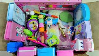 stationery collection, pencil box collection, pencil sharpener, icecream highlighter, sticky notes