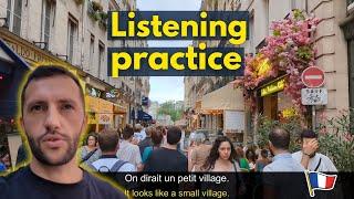 Easy French Listening Practice in Paris |  (FR/EN Subtitles) Vlog Paris