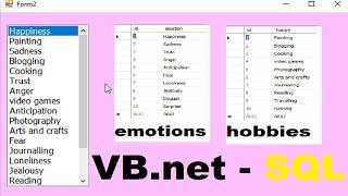 Programming Visual Basic .net: How to fill listbox from two different tables in SQl server database