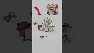 모모의 버스킹  #animation #drums