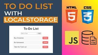 Save To Do List in Browser (NO DATABASE NEEDED) | JavaScript Beginner Project