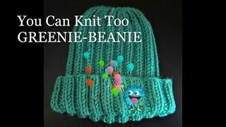 How to knit ribbed-knit GREENIE BEANIE using circular needles.