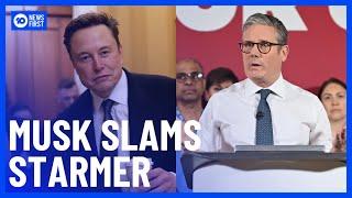 Elon Musk Launches Attack On British Prime Ministerr Keir Starmer | 10 News First