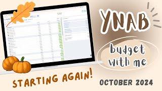 October Budget with Me in YNAB | starting from scratch with my goals | money (and life) anxiety