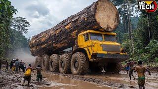 Extreme Dangerous Monster Logging Wood Truck Driving Skills |Powerful Machines And Heavy Machinery 5