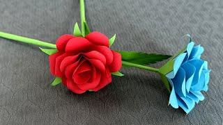 How To Make Paper Rose Easy, Beautiful Paper Rose Flower Making, Diy Paper Flower