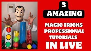 WOW ! 3 AMAZING MAGIC TRICKS PROFESSIONAL TUTORIAL IN “ LIVE “ 🪄