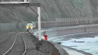 colas 66847 on the chirk-teingrace log train empties at teinmouth 03-01-2012(HD)