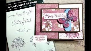 Fun Fold Card with Wildly Flowering DSP and Sketched Butterflies!