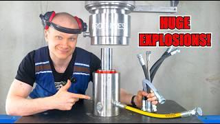 Overpressurizing Hydraulic Hoses Until They Explode!