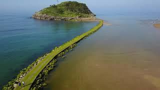 Playa de Isuntza in Lekeitio Spain 4K by drone