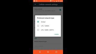 Global or LTE setting on your cell