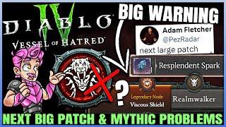 Diablo 4 - CONFIRMED: Spiritborn is BROKEN, Mythic Unique Bug, New Patch, Realmwalker Change & More!