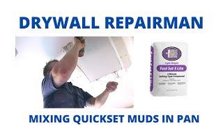 How to mix drywall quickset muds powder in pan easy mud pan mixing perfect for patch drywall repair