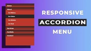 Responsive Vertical Accordion Menu using html and css